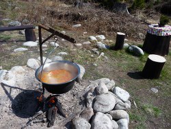 Ubytovanie Pribylina - ohnisko a varenie guľášu
